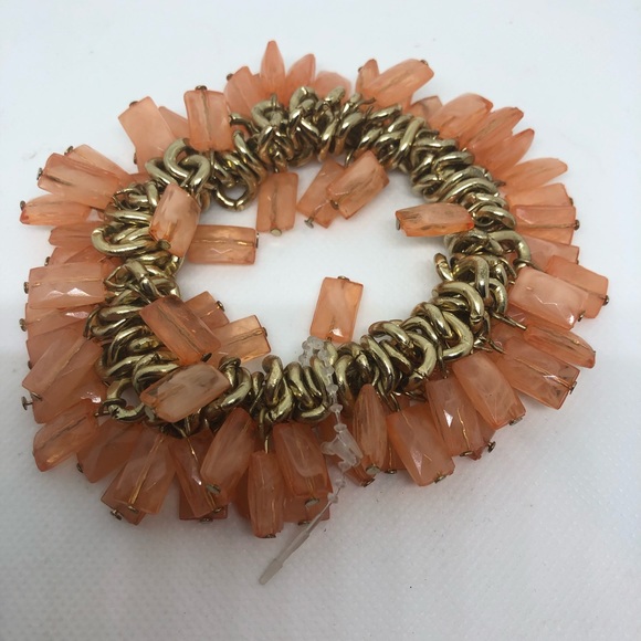 Stretch gold and faux stone bracelet - Picture 2 of 2